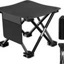 Camping Stool. Load Capacity 550 lbs Upgraded 13 Inch Portable Folding Stool.Lightweight Stool Ideal for Adult Fishing Outdoor Walking Beach Picnics (Black)