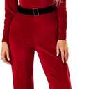 Womens Mrs Santa Claus Costume Long Sleeve Christmas Flared Jumpsuit And Santa Hat Set Adult Cosplay Costumes (Small)