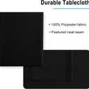 Hiasan Black Tablecloth for Rectangle Tables - Wrinkle Resistant and Waterproof Washable Polyester Fabric Table Cloth for Dining Camping Gathering and Outdoor use, 54 x 120 Inch