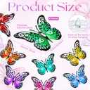 Jetec 8 Pcs Metal Butterfly Wall Decor 6.5 Inch Outdoor Butterflies Wall Art Sculpture 3D Butterfly Hanging Decoration for Spring Outside Fence Garden Yard Home Patio Balcony(Bright Style)