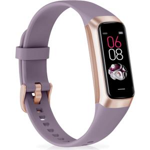 Fitness Tracker with 24/7 Heart Rate Blood Oxygen Sleep Monitor, 1.1" AMOLED Touch Screen Activity Tracker Smart Watches, IP68 Waterproof Step Counter Pedometer for Women Men (Orchid Purple)