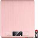 Mik-Nana Food Scale Pink, 10kg/22lb Digital Kitchen Scale Weight Grams and Oz for Baking and Cooking, 1g/0.1oz Precise Graduation, Easy Clean Stainless Steel