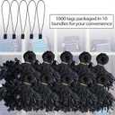 Perco Black Hang Tag Strings - 1000pcs Snap Lock Pin Loop Fastener Hoooks for Secure & Swift Tagging of Clothing, Jewelry, Shoes, Accessories, Bags, Crafts, Gifts, Yard & Garage Sales
