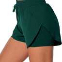 Sunzel 2 in 1 High Waist Running Shorts for Women Quick Dry Elastic Athletic Shorts with Pocket and Drawstring Workout Summer (Green, S)