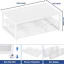 OPNICE Desk Organizers and Accessories, 2-Tier Computer Monitor Stand Riser with Drawer and 2 Pen Holders, Laptop Stand, Office Desk Accessories for Office Supplies, White