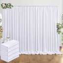40 ft x 10 ft Thick White Backdrop Curtain for Wedding Parties, 8 Panels White Polyester Wedding Backdrop Drapes for Party Birthday Backdrop Photography Home Decorations