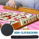 Mahjong Mat, Non-Slip Noise Reducing Game Mat, 31.5 Inch Mahjong Table Mat,Mahjong Mat with Cloth Bag and Carton Storage,Suitable for Mahjong, Dominoes, Solitaire and Other Games. (Rich-Pink)