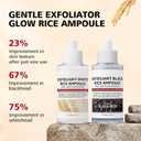 2PCS Rice Exfoliating Ampoule Set  Black & White Rice Brightening Duo for Glowing Skin | Gentle Peel + Pore Minimizing & Deep Hydration