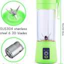[Upgraded Version] Personal USB Juicer Cup ,Portable Juicer Blender ,Household Fruit Mixer - Six Blades in 3D,Rechargeable Fruit Mixing Machine For Baby Travel 380ml(green)