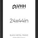 VHH 24x44 Picture Metal Frame with Plexiglass,Wide Edge, 24x44-1pc-Plexiglass