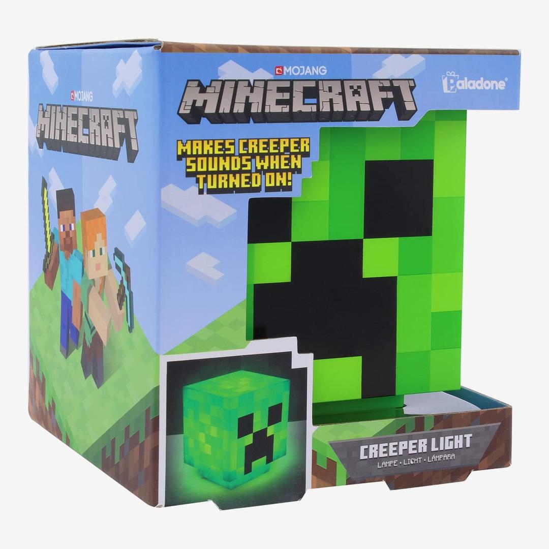 Paladone Minecraft Creeper Desk Light with Official Creeper Sounds, Handheld Night Light for Kids Room or Gamer Dcor - Licensed Minecraft Gifts