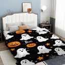 Throw Blanket, Halloween Blanket Cartoon Ghost Pumpkin Throw Blankets for Bed Kids Adults, Lightweight Cozy Blanket for Living Room, Bedroom 40"x50"