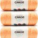 Caron Simply Soft Peach Yarn - 3 Pack of 170.1g/6oz - 100% Acrylic - #4 Worsted (Medium) - 315 Yards - Knitting/Crochet