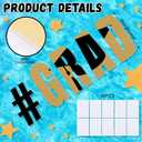 Mifoci 35.4 Inch Large 2026 Graduation Pool Floating Letters Black Gold Congrats Grad Pool Float Decorations Class of 2026 Grad Party Photobooth Props Supplies for Summer Graduation Prom Party, 35.4 x 18.5 inches
