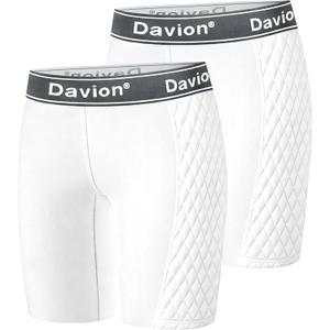 Davion Softball Sliding Shorts Women Padded Compression Slider Shorts for Softball Baseball (Medium, White-2pack)