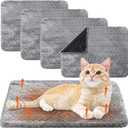 4 Pack Self Warming Cat Bed Mat Self Heating Pad for Dog Extra Warm Winter Pet Pad Washable Thermal Pads Mats for Pets Indoor Outdoor(Gray,16 x 20 Inch)