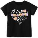 Toddler Halloween Shirts for Boys Kids Girls, Cute Spooky Pumpkins Ghosts Bats Witches and Monsters Halloween T Shirt: 2-6T