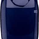 LEFV Laundry Basket Deluxe Pop Up Mesh Hamper Clothes Sorter Folding Storage Tote Bag Case Open Bin - Multi Use for Toys Dirty Tidy Clothes Socks Underwear Bra Lingerie (Dark Blue)