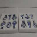 Maxcheck 12 Pcs Porcelain Blue and White Vase, Mini Chinoiserie Vintage Ceramic Oriental Vase Classic Handmade Chinese Flower Jardiniere for Home Office Table Decor