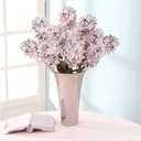 Ttranewsoo Fake Hydrangea Silk Flowers with Stems,Faux Hydrangea Artificial Flowers Purple for Home Wedding,Dried Hydrangea Artificial Flowers Bouquet Vase Decor 24"Light Purple 8pcs No Vase