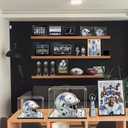 KOLIPI Mini Football Helmet Display Case Mirror Base, Acrylic Display Case for Mini Football Helmet, Self-Assembly (8.3x6.3x7.1 inch, 21x16x18 cm)