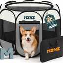 Pet Puppy Dog Cat Playpen, Large Dog Tent Crates Cage Indoor/Outdoor, Portable Playpen for Small Animal, Foldable Pop Up Dog Kennel Playpen with Carring Case, Removable Zipper Top, Light Grey