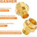 GASHER 1PC Brass Union, 1" NPT Male x 1" NPT Female Pipe Fitting