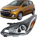 Silscvtt Replacement for 2019 2020 2021 2022 Chevy Spark LS/LT Headlight Halogen Type Bumper w/o DRL Type Headlamp Left Driver Side