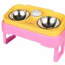 SunDog 4-in-1 Elevated Slow Feeder Dog Bowls – Multiple Pets, Space Saving, Stacked, Adjustable with Stand - Ceramic Raised Bowls Easy Cleaning – for Small Dogs and Cats