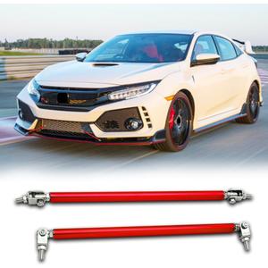 2PCS Front Bumper Lip Splitter Strut Rod 8''-11'' Adjustable Splitter Diffuser Strut Rods Tie Bars Compatible with Most Car Vehicles Dodge Challenger SRT,Camaro Toyota(Red)
