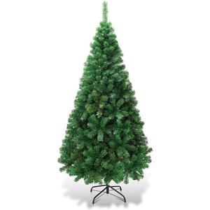 FANTASK Artificial Christmas Tree with Metal Stand, Holiday Christmas Pine Tree for Home, Office, Party Decoration (5 feet) (Green)