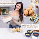 Ceramic Tortilla Warmer with Wooden Lid - 9 Inch Large Tortilla Holder Ideal for Keeping Tortillas Warm and Fresh