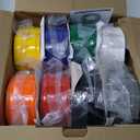 PLA Filament Refill 1.75mm for 3D Printer 8x250g Color Sampler for Reusable Spools, Try More Colors: Black, White, Ash Gray, Red, Yellow, Dark Blue, Green, Orange