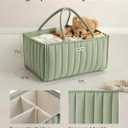 Blissful Diary Baby Diaper Caddy Organizer, Stylish Storage Basket for Newborn Essentials and Diaper Station, Gift for Baby Shower and Registry Must-Have, Sage Green