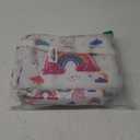 rockpapa Kids Lunch Bag for Kids with Strap, Waterproof, Stain & Oil-Resistant, Insulated LunchBag, Reusable Lunch Tote Bag Holds Lunch Box, Water Bottle & Snacks for School (White Rainbow)