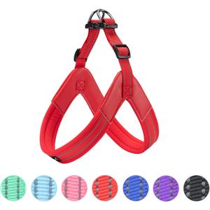 EXCELLENT ELITE SPANKER No Pull Dog Harness Step-in Adjustable Reflective Vest Soft Padded Easy Pet Chest Strap with Leash Clips for Small Medium Large Dogs Walking Training(Red-M)