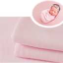 3Pcs Newborn Photography Props Baby Photoshoots Photo Posing Wraps Backdrops with Headband Stretch (Wrap + Backdrop + Headband, Light Pink)