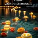 12 Pack 2.3 Flameless LED Floating Candles, Water-Activated Battery Operated Floating Candle with180+ Hours Runtime for Cylindrical Vase, Pool, Fountain - Ideal for Wedding, Party Decoration