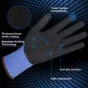 Safety Work Gloves, SF001, Comfort Stretch Fit, Power Grip, Smart Touch, Durable Foam Coated, 3Pairs & 12Pairs (Black, XXL)