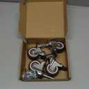 2 Inch Rubber Caster Wheel Set of 4with Brake with 5/16" x 1-1/2" (8 x 38mm) Stem and 20mm Dia Sockets, for Furniture Crib Trolley Dining Car Casters