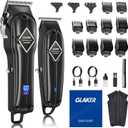 GLAKER Hair Clippers for Men Professional - Cordless Clippers and Trimmers Set, Complete Barber Kit for Hair Trimming & Beard Grooming, Mens Haircutting Kits for Blending & Fade Cuts (Black)
