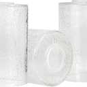 3 Pack Clear Crackle Glass Lamp Shade Replacement, 6-1/16" Tall, 1-5/8 Inch Fitter, Crackle Effect Cylinder Glass Lampshade Globe Cover