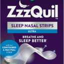 ZzzQuil Sleep Nasal Strips, Clear Nasal Strips, Snoring Relief from Nasal Congestion, Works Instantly, Reduces Nasal Congestion for Less Snoring and Better Sleep, Drug Free, 52 Nasal Strips