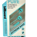 Billboard Extreme Bass Pure Stereo Earbuds With In-Line Mic BB2291 Blue - New