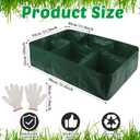 Gerrii 6 Pack 35 Gallon Fabric Raised Garden Beds Rectangle Garden Planting Bed with 6 Divided Grids Drainage Holes 4 Pcs Warehouse Gloves for Vegetables Flowers Tomatoes Herb(Polypropylene, Cotton)