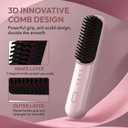 Go Brush - Pro for Short Hair - 2026 Upgraded Cordless Straightening Brush with 30s Fast Heat, 4 Temperature Settings, Ionic & Ceramic Care, 4000mAh USB-C Rechargeable for Frizz-Free Styling (Pink)