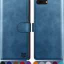 SUANPOT for iPhone 7 Plus/8 Plus 5.5"(Non iPhone 7/8 4.7") with RFID Blocking Leather Wallet case Credit Card Holder,Flip Book Phone case Cover Women Men for Apple 7 Plus/8 Plus case (Sky Blue)