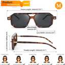 FEISEDY Vintage Square 70s Flat Aviator Sunglasses Women Men Classic Retro Stylish Frame UV400 Sunglasses B2622