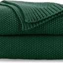 CozeCube Christmas Green Throw Blanket for Couch, Soft Cozy Cable Knit Throw for Bed Sofa Living Room, Lightweight Warm Decorative Farmhouse Christmas Blanket, 50"x60", Emerald Green