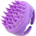 BTYMS Silicone Scalp Scrubber Hair Shampoo Brush, Head Scrubber Hair Wash Brush Cleansing Dandruff Brush - Purple